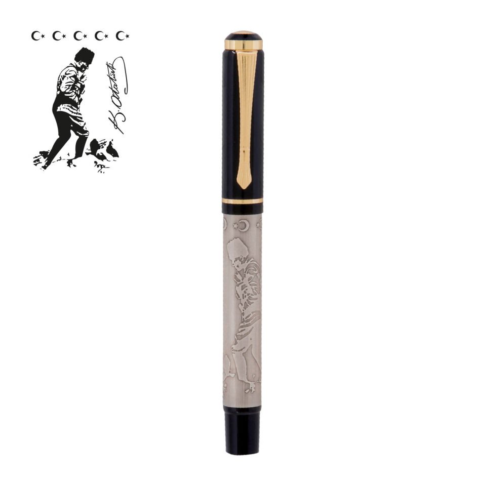 DULKADİROĞLU ATATÜRK KABARTMALI TEKLİ KALEM SETİ Osmanlı Kabartmalı