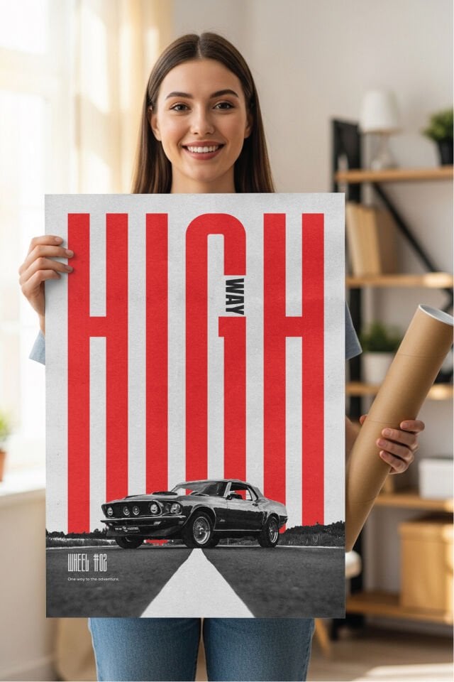 Nostaljik Klasik Otomobil Poster Modelleri - Klasik Seri 5 70x100 cm - Model 4 - 250 gr