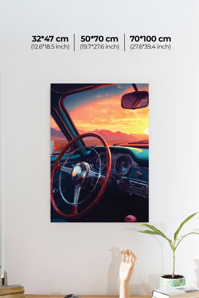 Nostaljik Klasik Otomobil Poster Modelleri - Klasik Seri 5 32x47 cm - Model 4 - 150 gr
