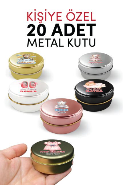 Kişiye Özel Yenidoğan Hoşgeldin Bebek Metal Kutu Seti | Kız & Erkek Modeller