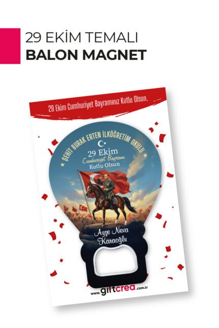 29 Ekim Atatürk Temalı Balon Magnet | Cumhuriyet Bayramı Hediyelik ve Süsleme